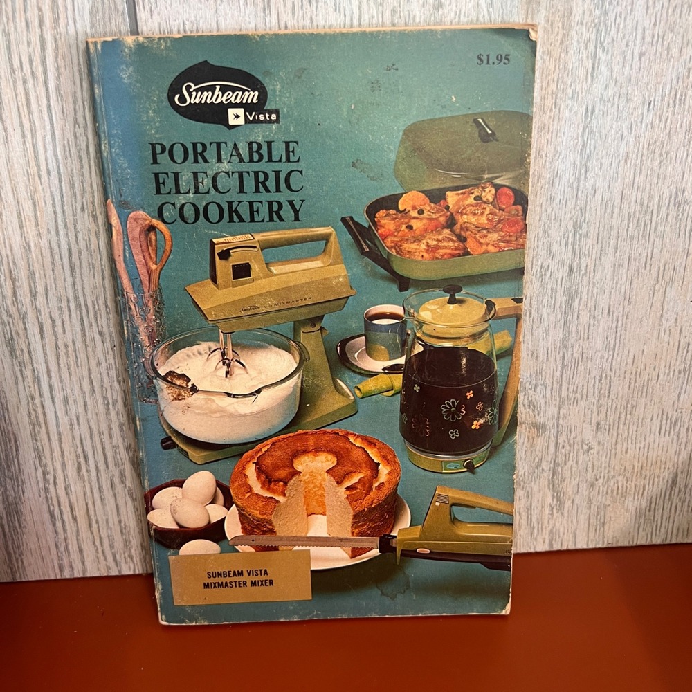 Vintage 1970 Sunbeam Vista Portable Electric Cookery Cookbook Instruction Manual